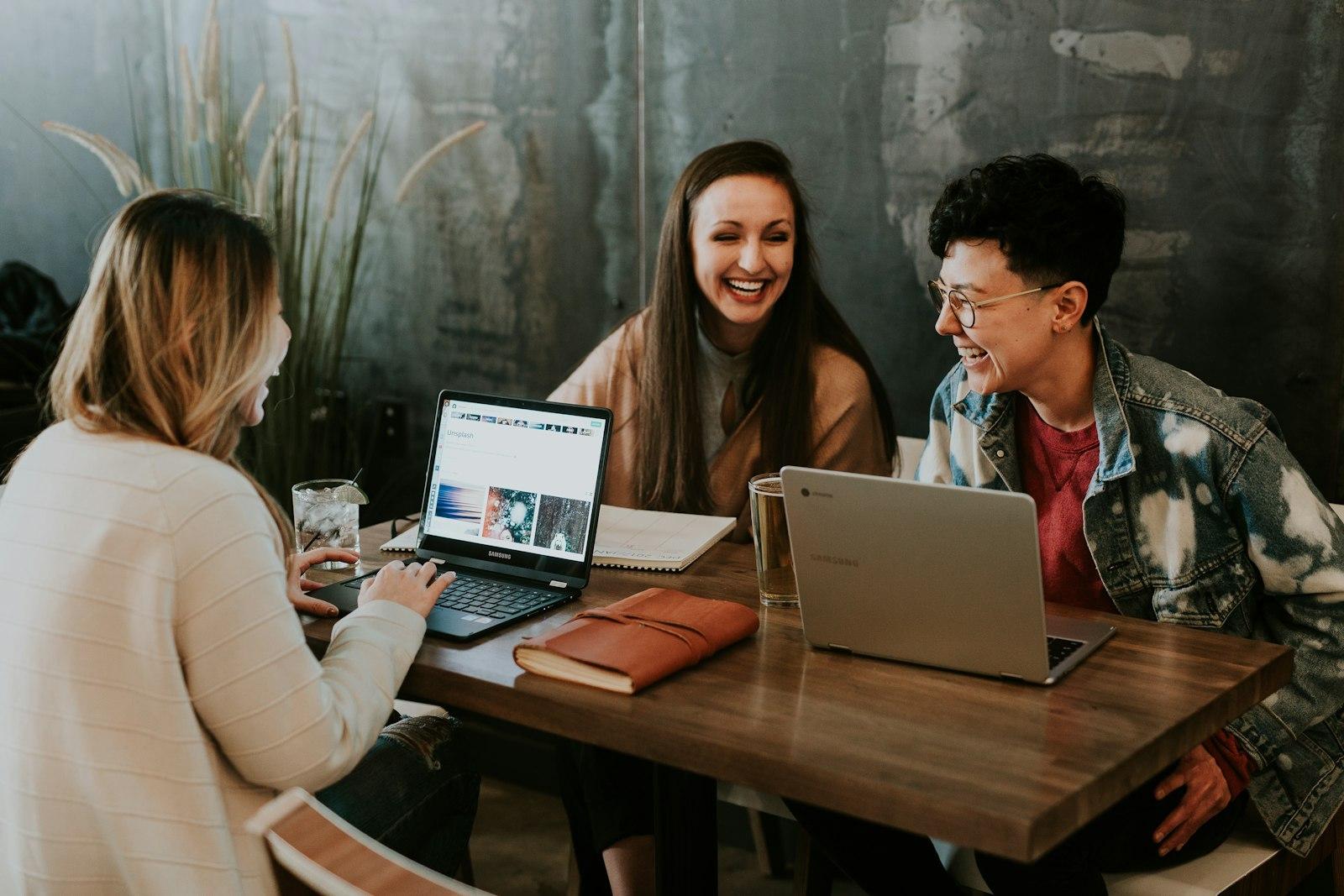 Entrepreneurs collaborating on business launch